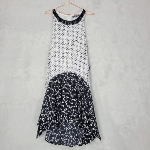 Eva Franco Claire Fringe Swing Hem High Low Knee Length Dress 8 - Picture 2 of 9